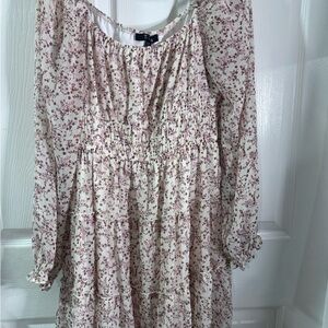 Trixxi Floral Mini Dress in Pink and White